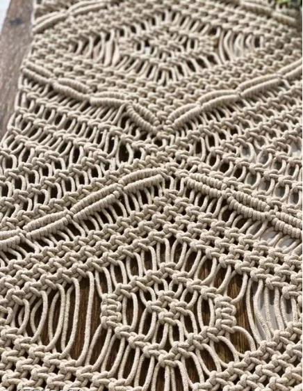 Unique Cotton Table Runner - Free Size, Cream, Cotton, Pack of1